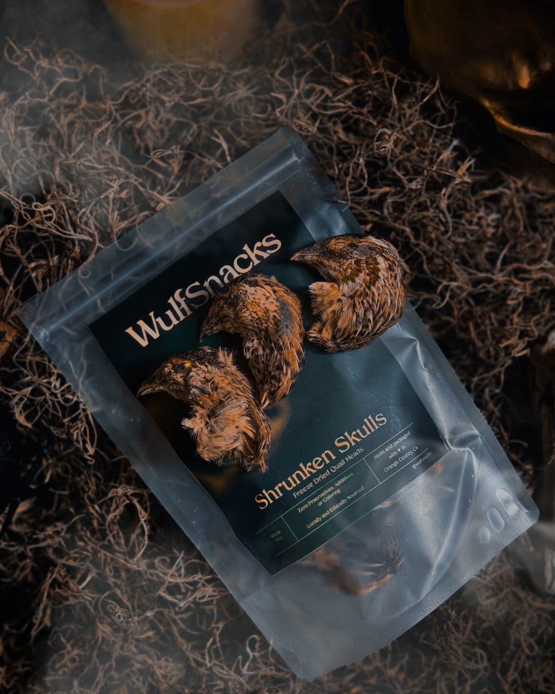 Shrunken Skulls (Freeze Dried Quail Heads)